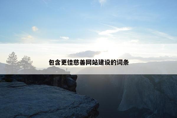 包含更佳慈善网站建设的词条