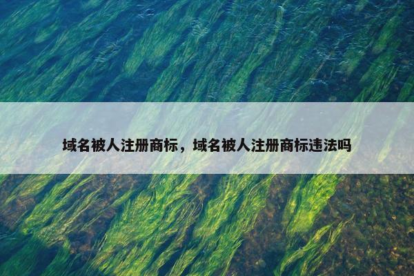 域名被人注册商标，域名被人注册商标违法吗
