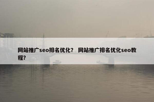 网站推广seo排名优化？ 网站推广排名优化seo教程？