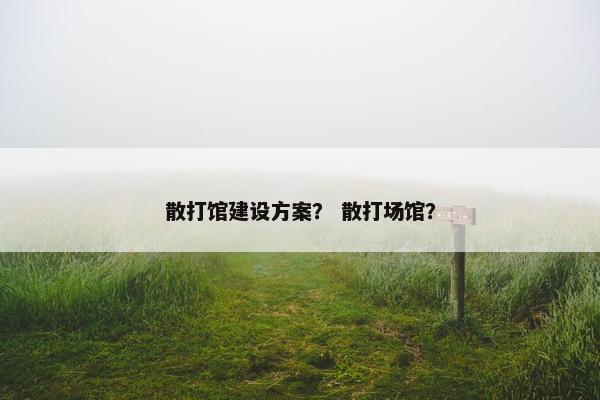 散打馆建设方案？ 散打场馆？