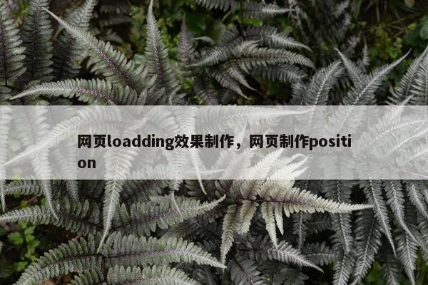 网页loadding效果制作，网页制作position