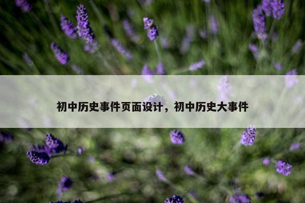 初中历史事件页面设计，初中历史大事件