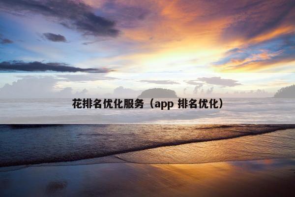 花排名优化服务（app 排名优化）