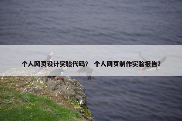 个人网页设计实验代码？ 个人网页制作实验报告？