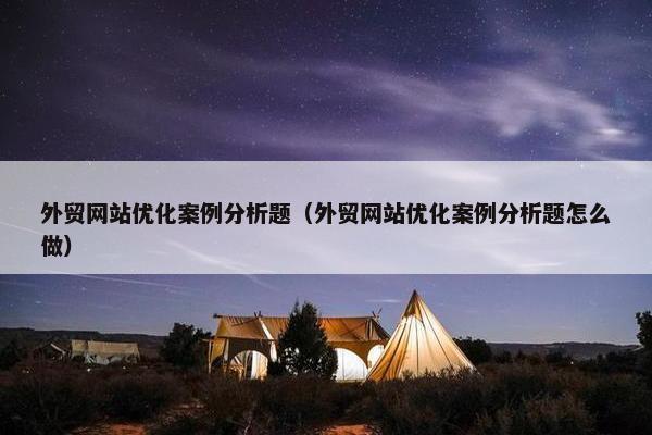 外贸网站优化案例分析题（外贸网站优化案例分析题怎么做）