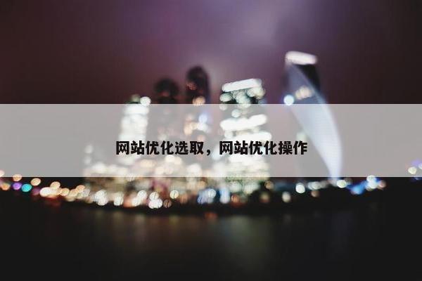 网站优化选取，网站优化操作