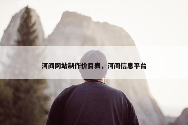 河间网站制作价目表，河间信息平台