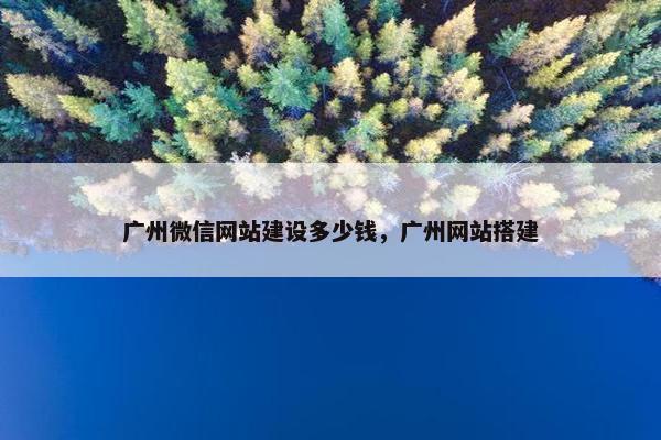 广州微信网站建设多少钱，广州网站搭建