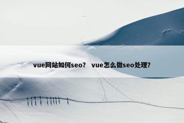 vue网站如何seo？ vue怎么做seo处理？