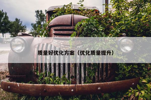 质量好优化方案（优化质量提升）