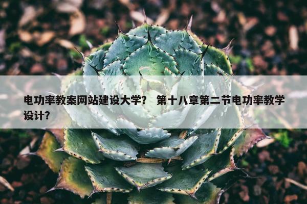 电功率教案网站建设大学？ 第十八章第二节电功率教学设计？
