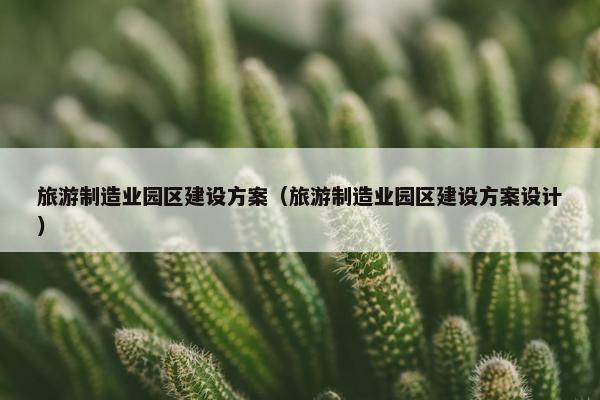 旅游制造业园区建设方案（旅游制造业园区建设方案设计）