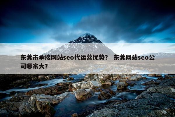 东莞市承接网站seo代运营优势？ 东莞网站seo公司哪家大？