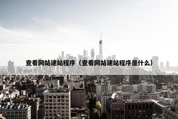 查看网站建站程序（查看网站建站程序是什么）