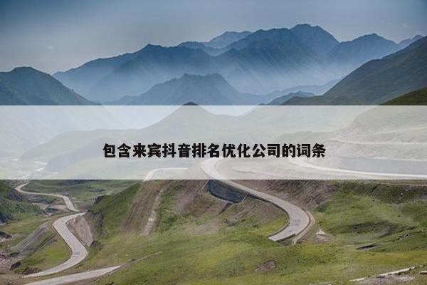 包含来宾抖音排名优化公司的词条