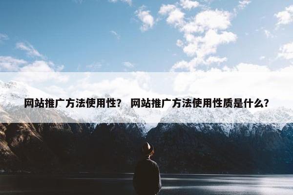 网站推广方法使用性？ 网站推广方法使用性质是什么？