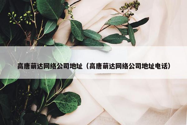 高唐萌达网络公司地址（高唐萌达网络公司地址电话）