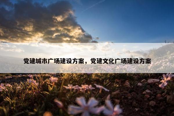 党建城市广场建设方案，党建文化广场建设方案