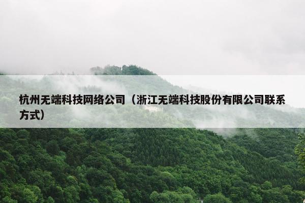 杭州无端科技网络公司（浙江无端科技股份有限公司联系方式）