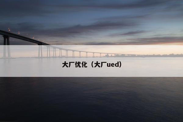 大厂优化（大厂ued）