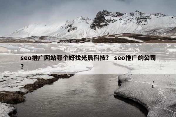seo推广网站哪个好找光晨科技？ seo推广的公司？