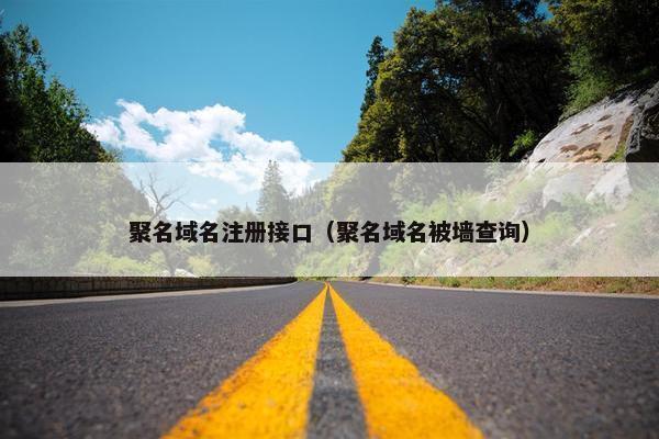 聚名域名注册接口（聚名域名被墙查询）