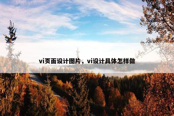 vi页面设计图片，vi设计具体怎样做