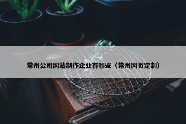 常州公司网站制作企业有哪些（常州网页定制）