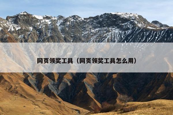 网页领奖工具（网页领奖工具怎么用）