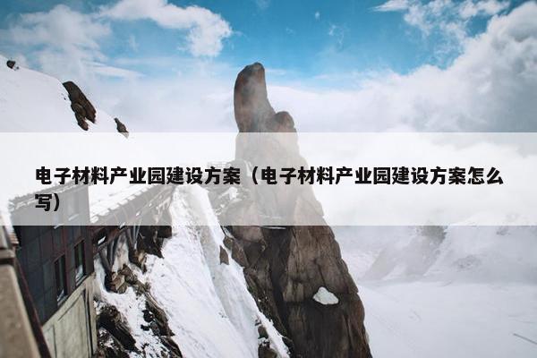 电子材料产业园建设方案（电子材料产业园建设方案怎么写）