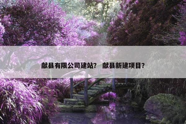 献县有限公司建站？ 献县新建项目？