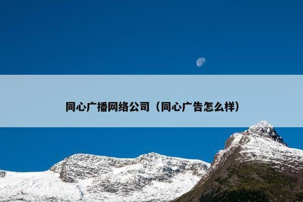 同心广播网络公司（同心广告怎么样）