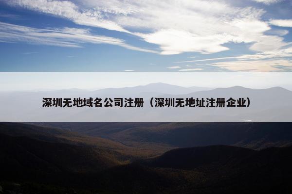 深圳无地域名公司注册（深圳无地址注册企业）