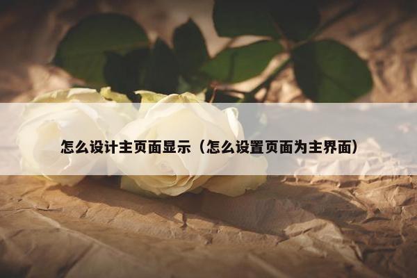 怎么设计主页面显示（怎么设置页面为主界面）