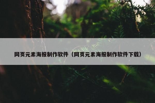 网页元素海报制作软件（网页元素海报制作软件下载）
