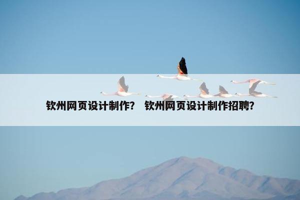 钦州网页设计制作？ 钦州网页设计制作招聘？