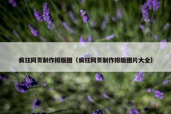 疯狂网页制作排版图（疯狂网页制作排版图片大全）