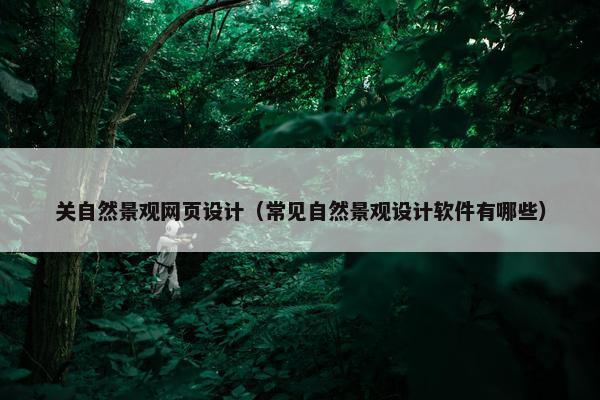 关自然景观网页设计（常见自然景观设计软件有哪些）