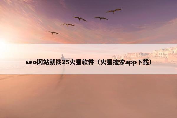 seo网站就找25火星软件（火星搜索app下载）