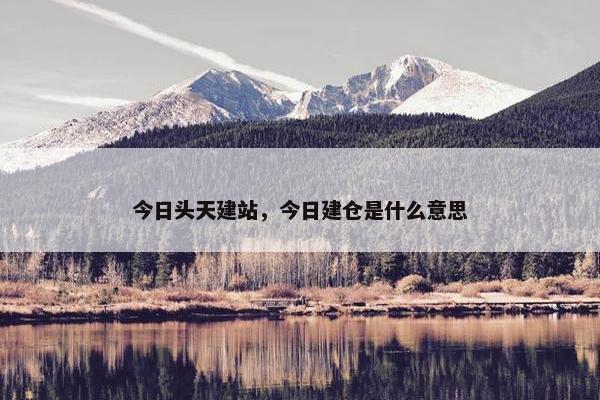 今日头天建站，今日建仓是什么意思