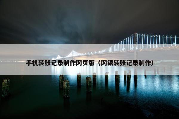 手机转账记录制作网页版（网银转账记录制作）