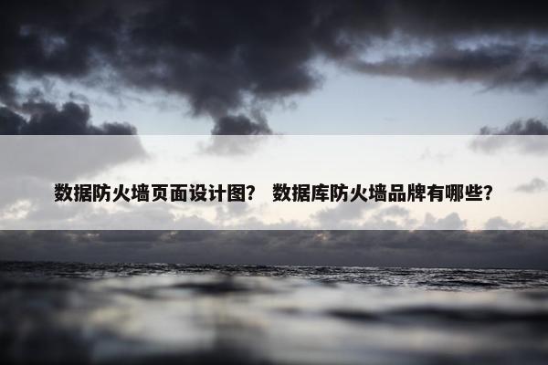数据防火墙页面设计图？ 数据库防火墙品牌有哪些？