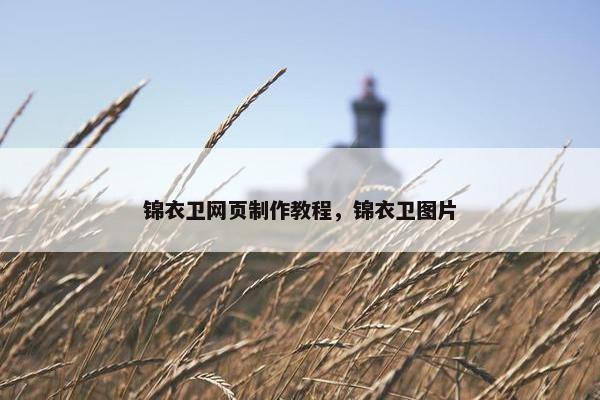 锦衣卫网页制作教程，锦衣卫图片