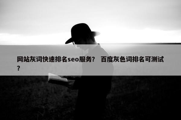 网站灰词快速排名seo服务？ 百度灰色词排名可测试？