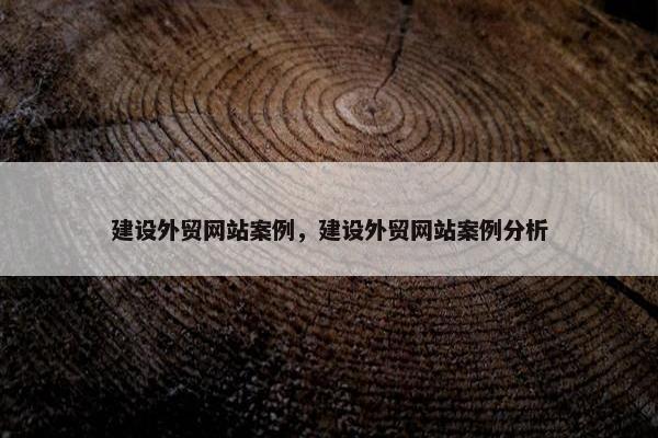 建设外贸网站案例，建设外贸网站案例分析