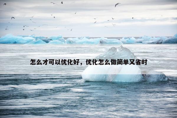 怎么才可以优化好，优化怎么做简单又省时