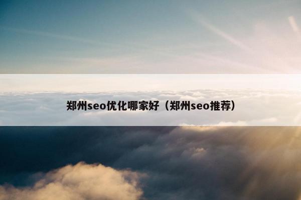 郑州seo优化哪家好（郑州seo推荐）