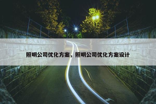 照明公司优化方案，照明公司优化方案设计