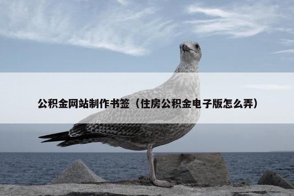 公积金网站制作书签（住房公积金电子版怎么弄）