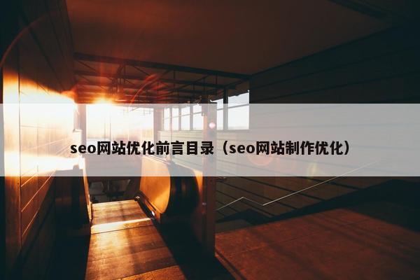 seo网站优化前言目录（seo网站制作优化）